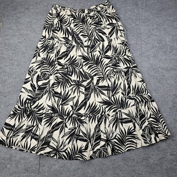 Rachel Zoe Skirt Womens Large Linen Tiered Maxi Boho Tropical Beach Vacation - Picture 1 of 7